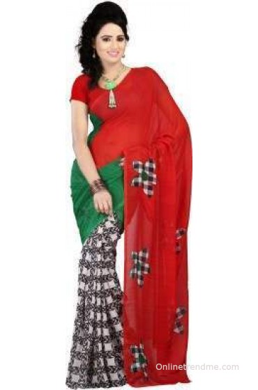 Bunny Sarees Floral Print Daily Wear Georgette Sari